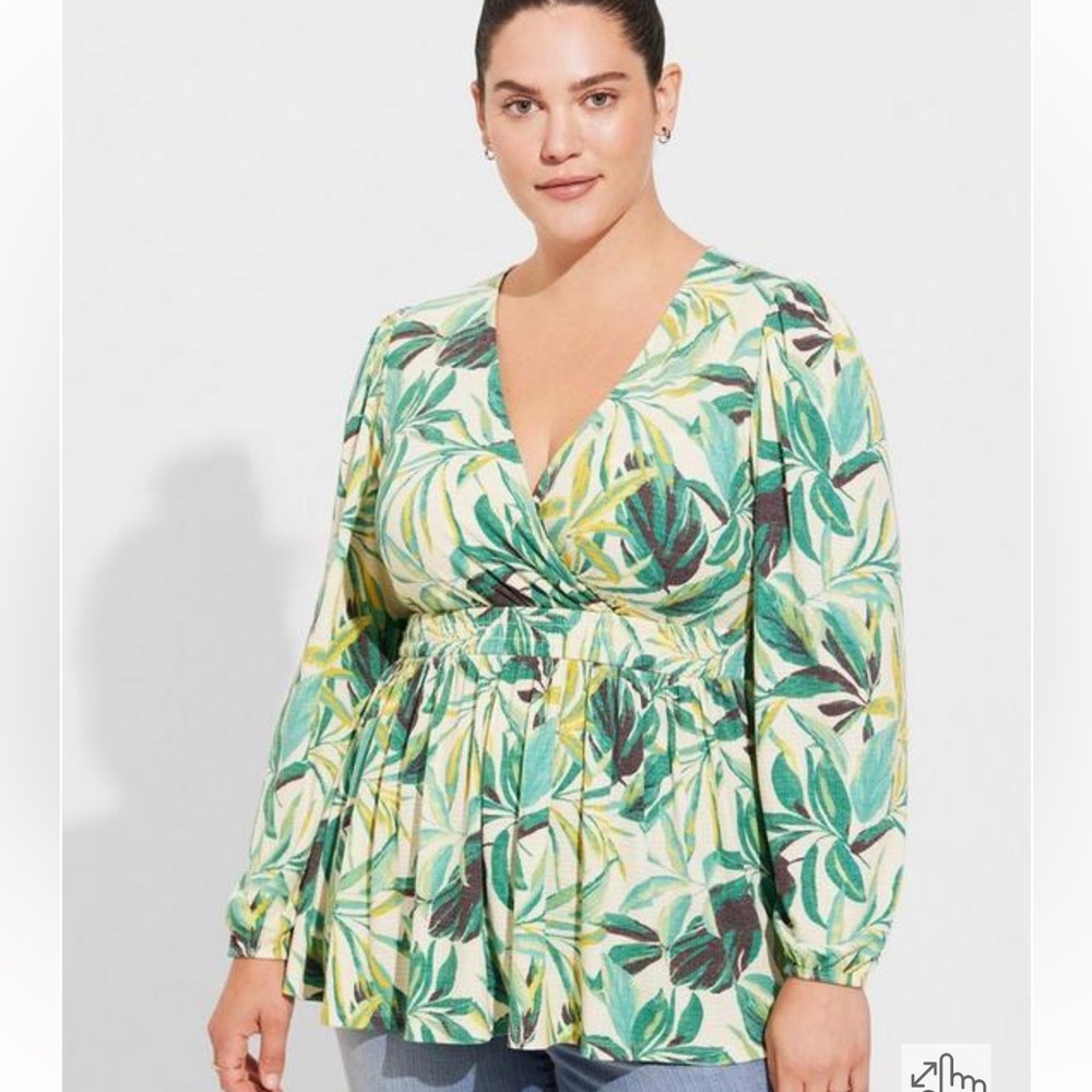 NWT Torrid puff sleeve babydoll top size 1x multi color floral - Picture 3 of 13